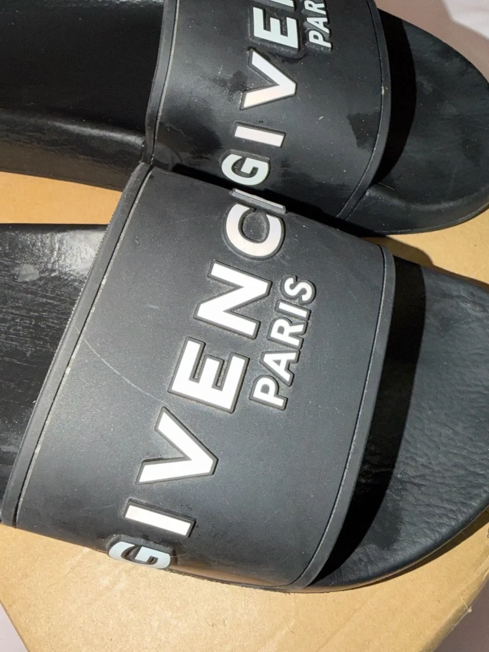 Givenchy Paris Logo Slide Sandals Black Men’s EU 40 / US 7